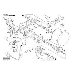 для угловой полировальной машины Bosch GPO 950 230 V 3601CA2020, деталировка 1