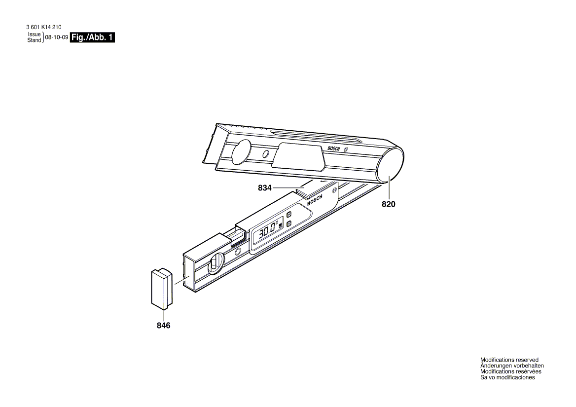 для угломера Bosch GAM 22 MF 230 V 3601K76200, деталировка 1