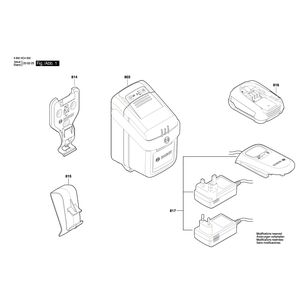 для узла обслуживания Bosch GardenPump 18 18 V 3600HC4000, деталировка 1