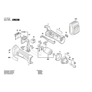 для штифтового модуля Bosch GGS 18 V-LI 18 V 3601JB5300, деталировка 1