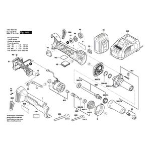 для штифтового модуля Bosch GGS 18V-23LC 18 V 3601B29100, деталировка 1