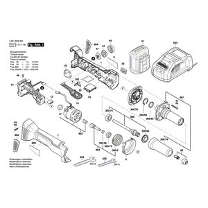 для штифтового модуля Bosch GGS 18V-23PLC 18 V 3601B29200, деталировка 1