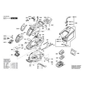 для газонокосилки Bosch AdvancedRotak 36-650 230 V 3600HB9604, деталировка 1