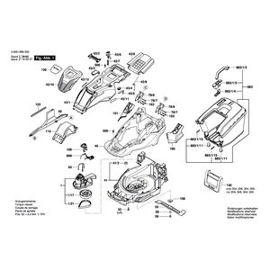 для газонокосилки Bosch AdvancedRotak 650 230 V 3600HB9200, деталировка 1