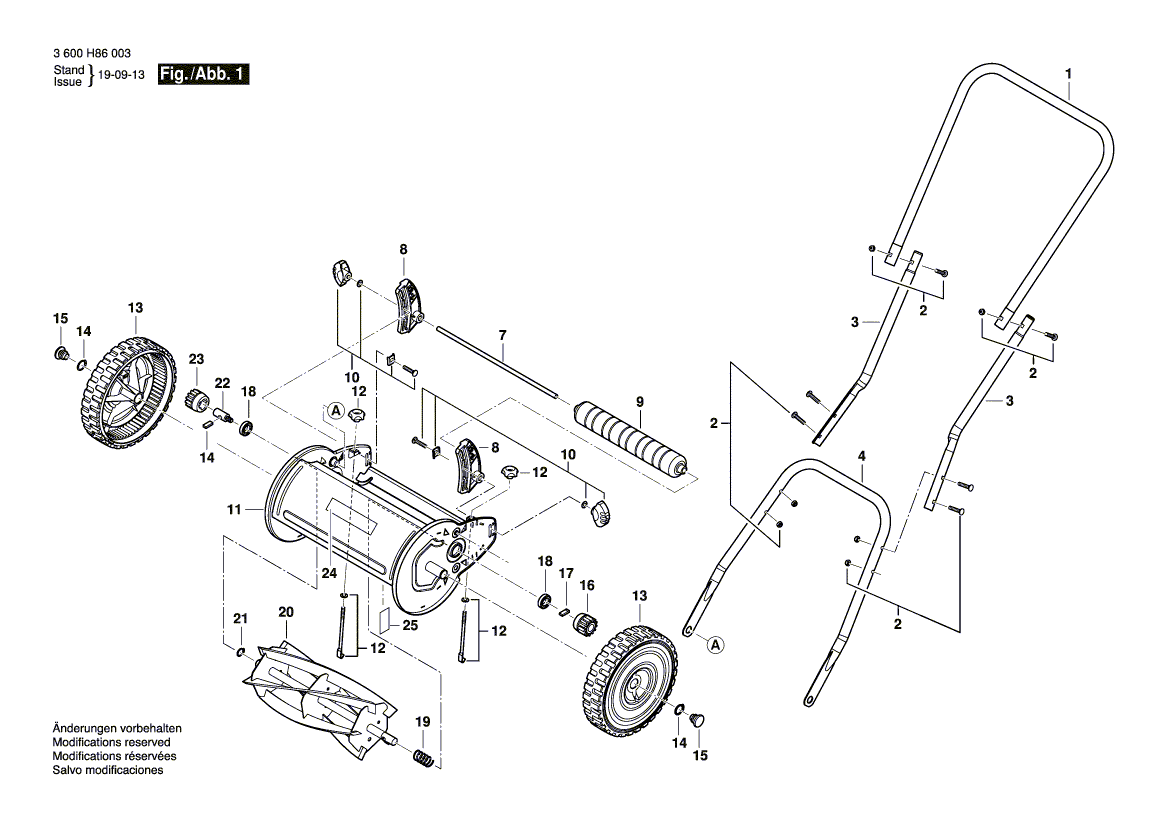 для газонокосилки Bosch AHM 30 230 V 3600H86003, деталировка 1