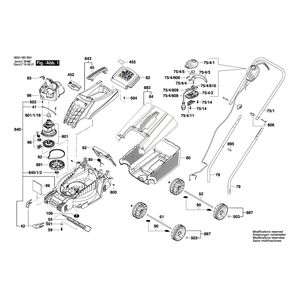 для газонокосилки Bosch ARM 32 230 V 3600H85B06, деталировка 1