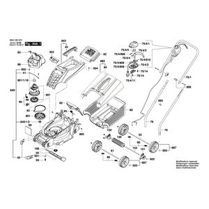 для газонокосилки Bosch ARM 32 R 230 V 3600H85B07, деталировка 1