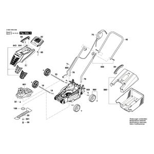 для газонокосилки Bosch ARM 3200 230 V 3600HA6008, деталировка 1