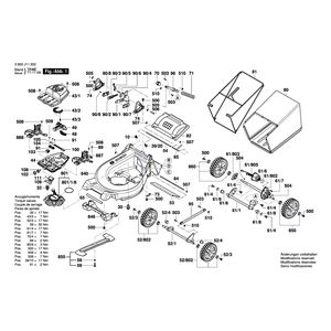 для газонокосилки Bosch GRA 36V53 P 230 V 3600J11200, деталировка 1