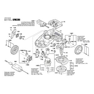 для газонокосилки Bosch Indego 1000 Connect 230 V 3600HA2300, деталировка 2