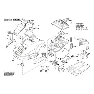 для газонокосилки Bosch Indego 1300 230 V 3600HA2200, деталировка 1