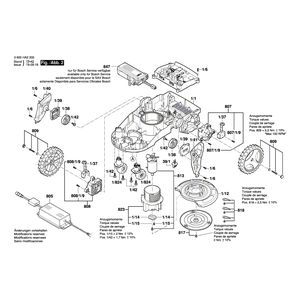 для газонокосилки Bosch Indego 1300 230 V 3600HA2200, деталировка 2