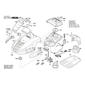 для газонокосилки Bosch Indego 1300 230 V 3600HA2201, деталировка 1