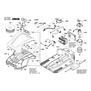 для газонокосилки Bosch Indego 350 230 V 3600HB0006, деталировка 1