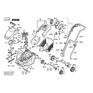 для газонокосилки Bosch ROTAK 1300 230 V 0600884079, деталировка 1