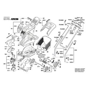 для газонокосилки Bosch Rotak 1400-37 R 230 V 3600HA4101, деталировка 1