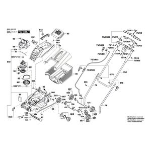 для газонокосилки Bosch ROTAK 32 Ergoflex 230 V 3600H85E03, деталировка 1