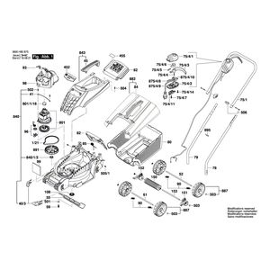 для газонокосилки Bosch ROTAK 32 R 230 V 3600H85B01, деталировка 1