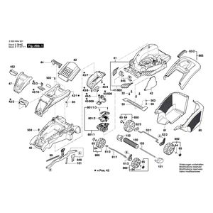 для газонокосилки Bosch Rotak 36-43 LI R 36 V 3600HA4501, деталировка 1