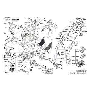 для газонокосилки Bosch Rotak 37 LI M 36 V 3600HA4404, деталировка 1