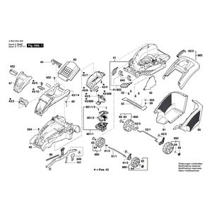 для газонокосилки Bosch Rotak 42 LI 36 V 3600HA4502, деталировка 1