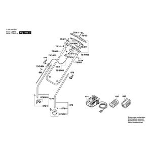 для газонокосилки Bosch Rotak 430 LI 36 V 3600HA450E, деталировка 2