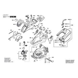 для газонокосилки Bosch UniversalRotak 36-650 230 V 3600HB9401, деталировка 1