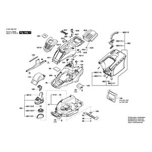 для газонокосилки Bosch UniversalRotak 450 230 V 3600HB9000, деталировка 1