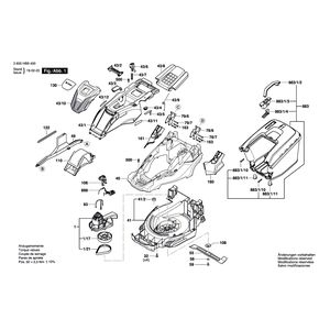 для газонокосилки Bosch UniversalRotak 650 230 V 3600HB9400, деталировка 1