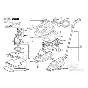 для кустореза Bosch AGS 10 4.8 V 0600831203, деталировка 1