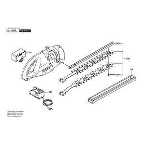 для кустореза Bosch AHS 3 12 V 0600843003, деталировка 2