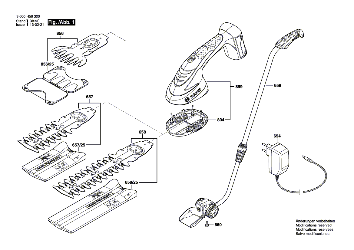 для кустореза Bosch ASB 10,8 LI 10.8 V 3600H56300, деталировка 1