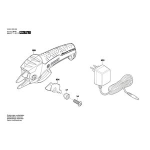 для кустореза Bosch CISO 3.6 V 3600H55000, деталировка 1