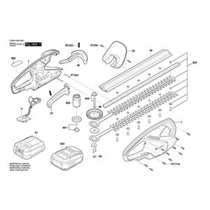 для кустореза Bosch EasyHedgeCut 18-45 18 V 3600H49H00, деталировка 1