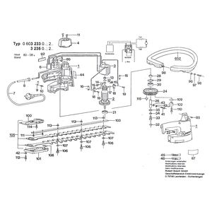 для кустореза Bosch 220 V 0603233203, деталировка 1