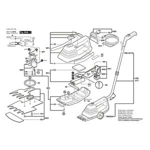 для кустореза Bosch AGS 10 230 V 0603231503, деталировка 1