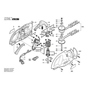 для кустореза Bosch AHS 4-15 230 V 0600842403, деталировка 1