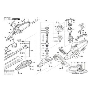 для кустореза Bosch AHS 63-26 230 V 3600H47H04, деталировка 1