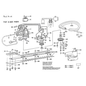 для кустореза Bosch P 80 / P 80 K 220 V 0603232003, деталировка 1