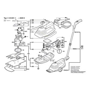 для ножниц для травы Bosch 220 V 0603231003, деталировка 1