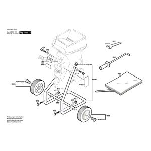 для измельчителя садового Bosch AXT 1600 HP 230 V 0600851203, деталировка 2