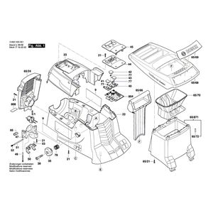 для измельчителя садового Bosch AXT 22 D 230 V 3600H03001, деталировка 1