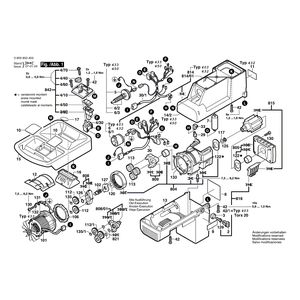 для измельчителя садового Bosch AXT 2200 230 V 0600850403, деталировка 1