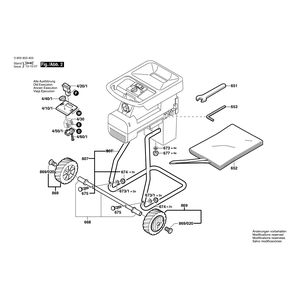 для измельчителя садового Bosch AXT 2200 230 V 0600850403, деталировка 2