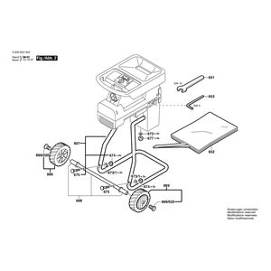 для измельчителя садового Bosch AXT 2200 HP 230 V 0600852003, деталировка 2