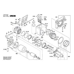 для измельчителя садового Bosch AXT 23 TC 230 V 3600H03200, деталировка 2