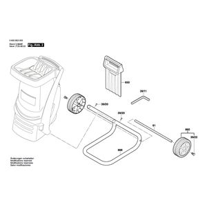 для измельчителя садового Bosch AXT Rapid 180 230 V 0600853003, деталировка 2