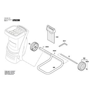 для измельчителя садового Bosch AXT Rapid 200 230 V 0600853103, деталировка 2