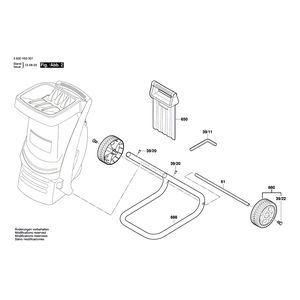 для измельчителя садового Bosch AXT RAPID 2000 230 V 3600H53501, деталировка 2