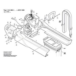 для садового пылесоса Bosch AVS 1 230 V 0600860305, деталировка 1